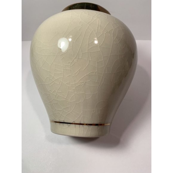 Vintage Vase Cream Flowers Gold Trim Japan - Picture 8 of 11